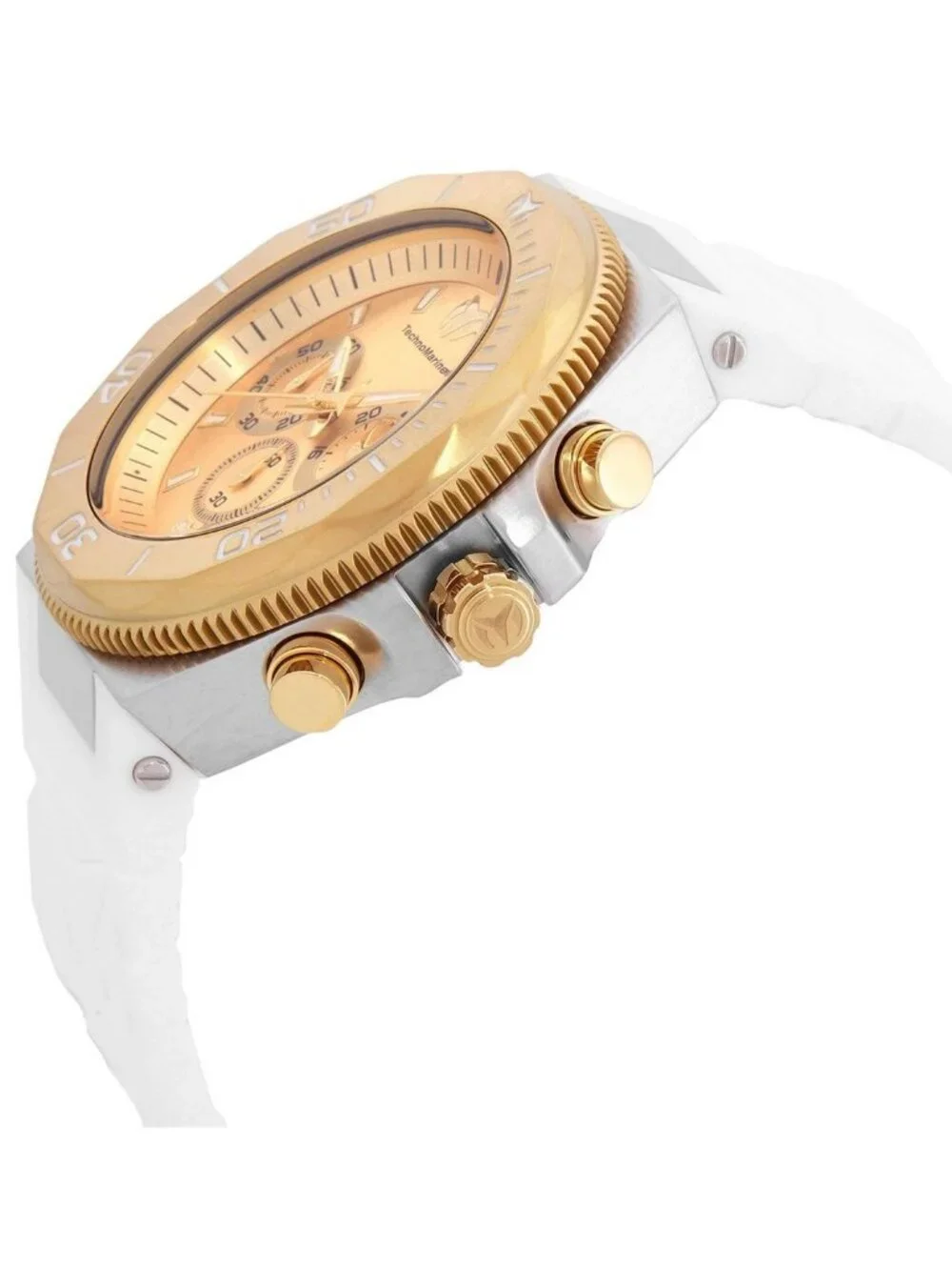NWT Technomarine Manta Chronograph Quartz Gold Dial Men's Watch